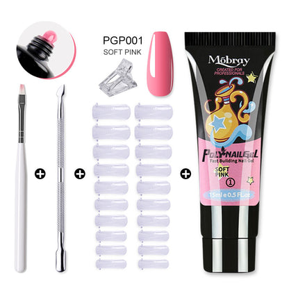 Mobray Poly Nail Gel Set All For Quick Extension Nail Manicure Set Gel  Cuticle Pusher Finger Extend Mold Nail Tool Kit - luxurytrends