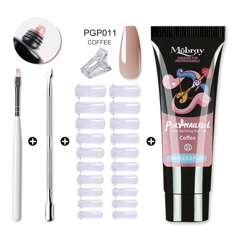 Mobray Poly Nail Gel Set All For Quick Extension Nail Manicure Set Gel  Cuticle Pusher Finger Extend Mold Nail Tool Kit - luxurytrends