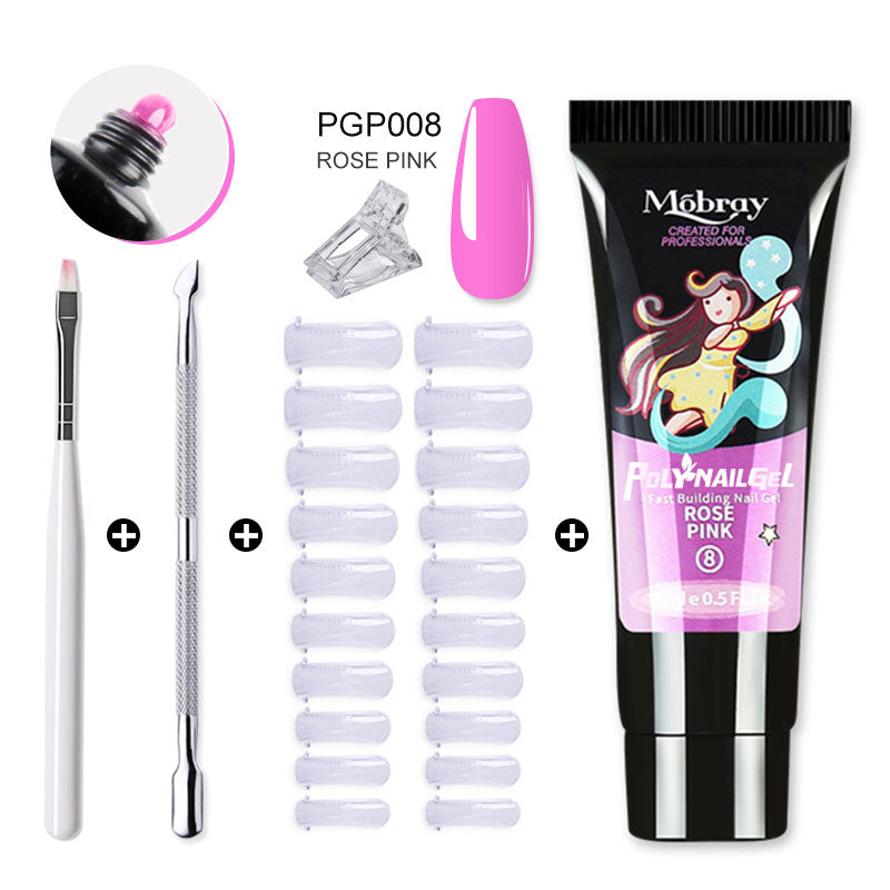 Mobray Poly Nail Gel Set All For Quick Extension Nail Manicure Set Gel  Cuticle Pusher Finger Extend Mold Nail Tool Kit - luxurytrends