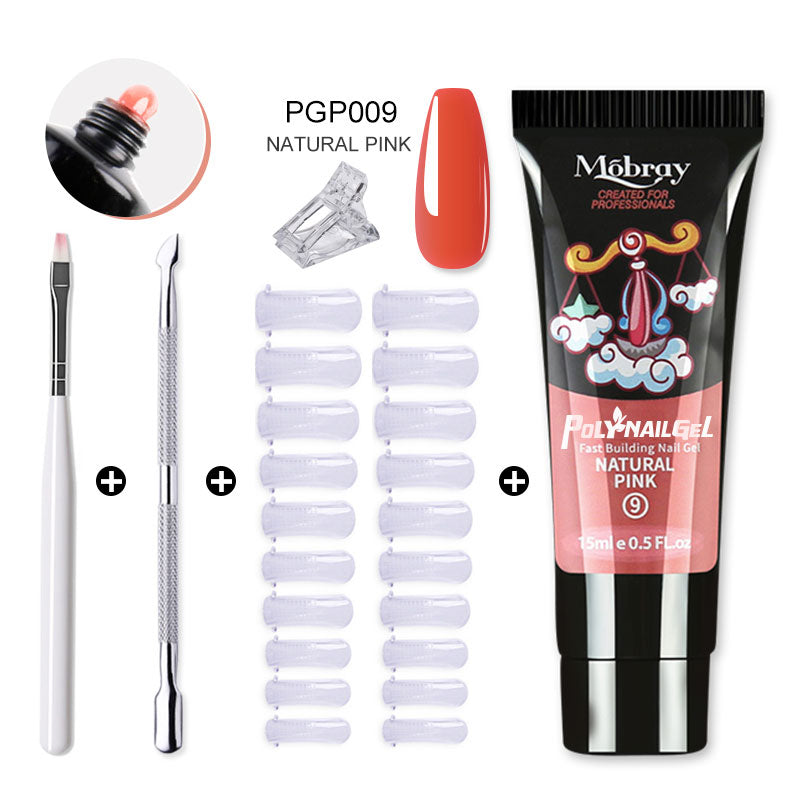 Mobray Poly Nail Gel Set All For Quick Extension Nail Manicure Set Gel  Cuticle Pusher Finger Extend Mold Nail Tool Kit - luxurytrends