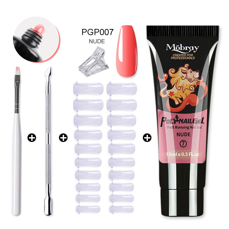 Mobray Poly Nail Gel Set All For Quick Extension Nail Manicure Set Gel  Cuticle Pusher Finger Extend Mold Nail Tool Kit - luxurytrends