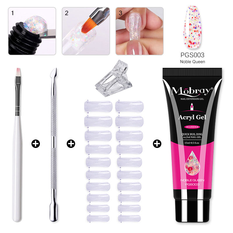 Mobray Poly Nail Gel Set All For Quick Extension Nail Manicure Set Gel  Cuticle Pusher Finger Extend Mold Nail Tool Kit - luxurytrends