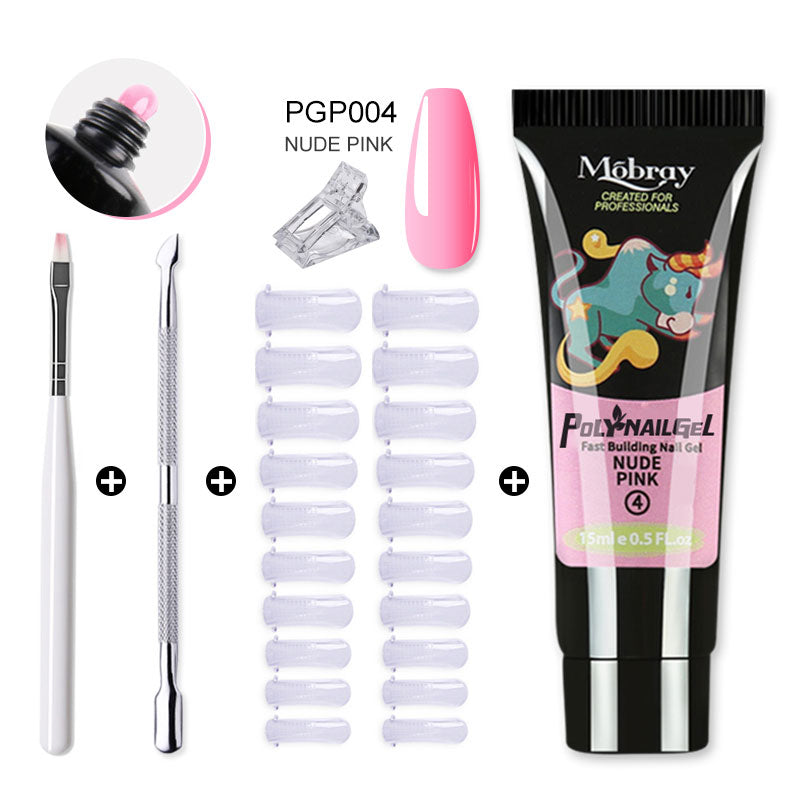 Mobray Poly Nail Gel Set All For Quick Extension Nail Manicure Set Gel  Cuticle Pusher Finger Extend Mold Nail Tool Kit - luxurytrends