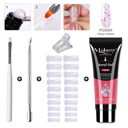 Mobray Poly Nail Gel Set All For Quick Extension Nail Manicure Set Gel  Cuticle Pusher Finger Extend Mold Nail Tool Kit - luxurytrends