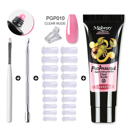 Mobray Poly Nail Gel Set All For Quick Extension Nail Manicure Set Gel  Cuticle Pusher Finger Extend Mold Nail Tool Kit - luxurytrends